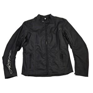 Street & Steel Motorcycle Bike Jacket Womens M Black‎ All Weather Zip